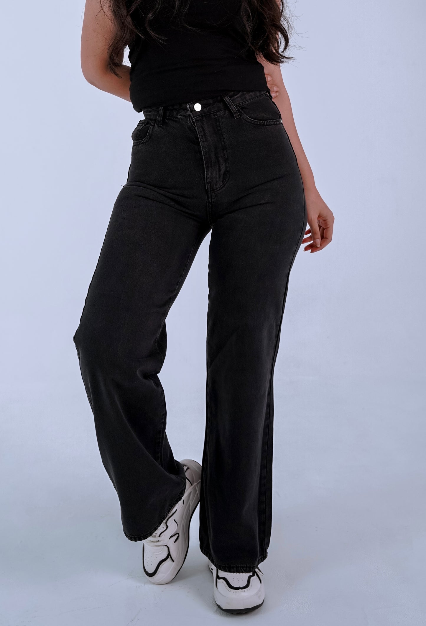 Dark Grey Washy wide leg Jeans