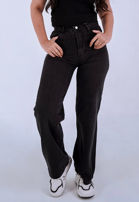 Dark Grey Washy wide leg Jeans