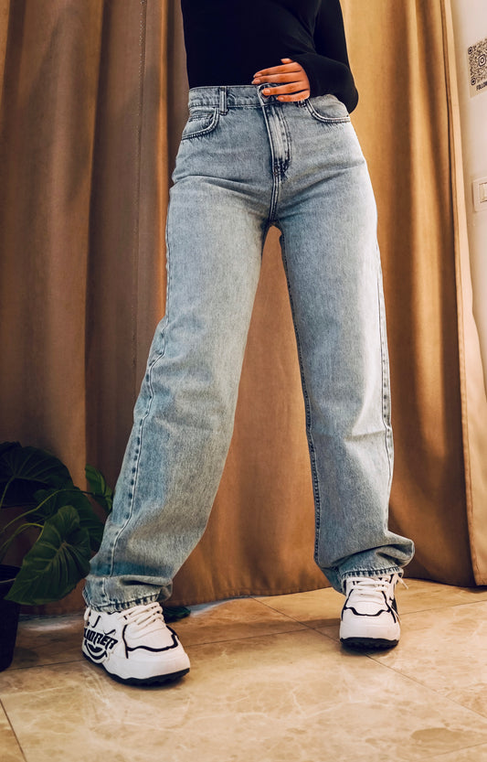 Mid Blue Straight Jeans