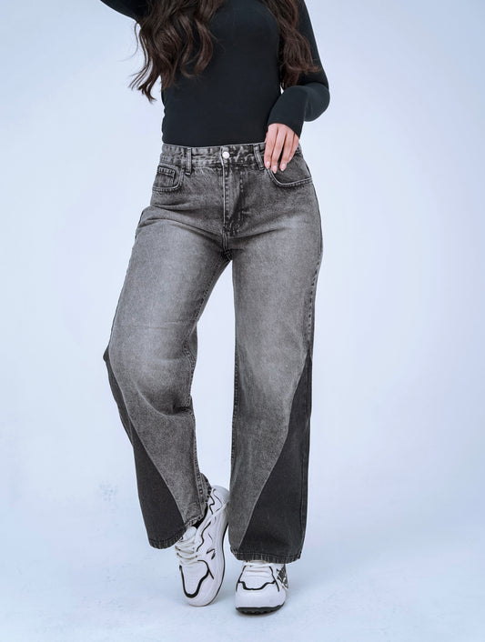 Two Shades OF Grey Wide Leg Jeans