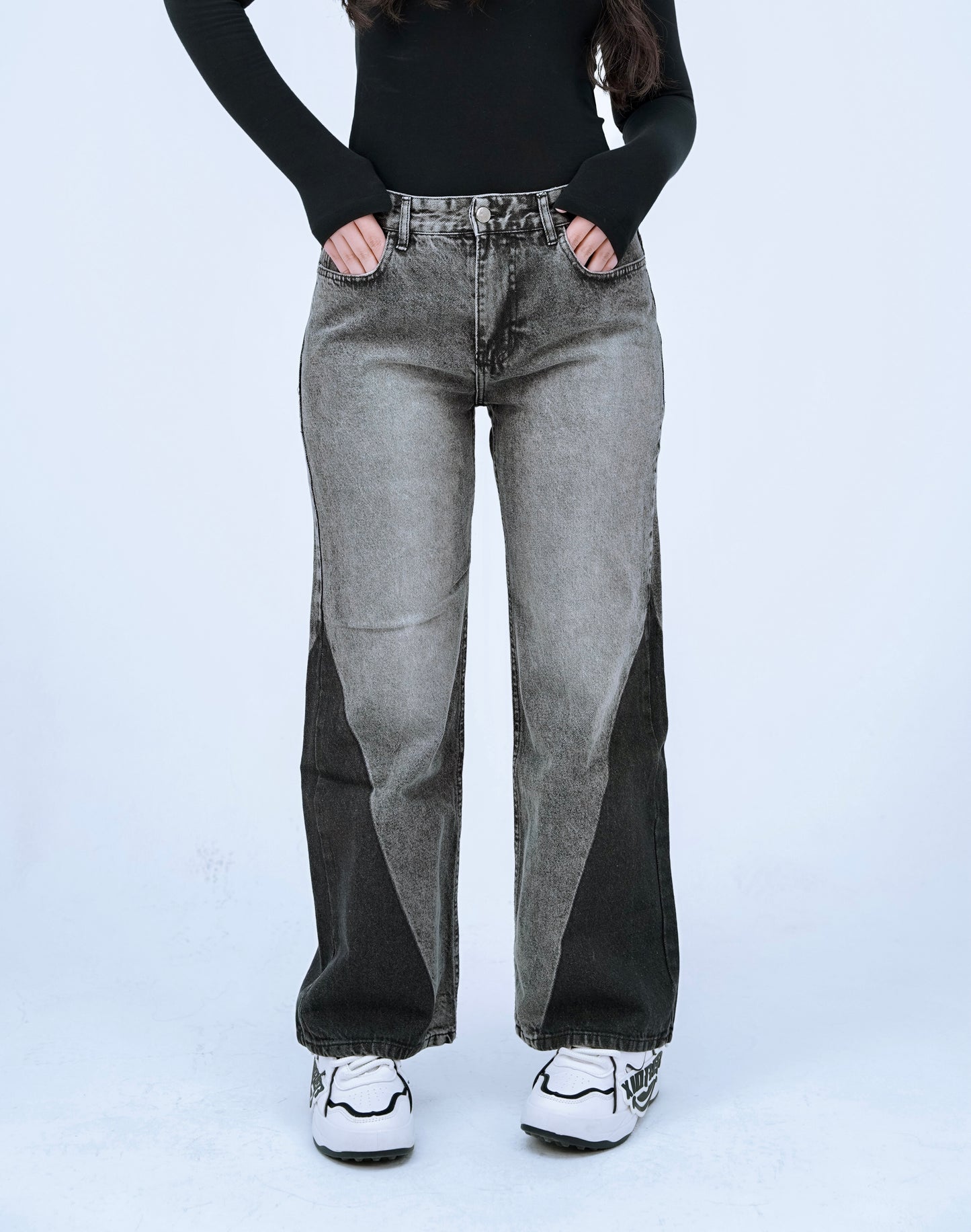 Two Shades OF Grey Wide Leg Jeans