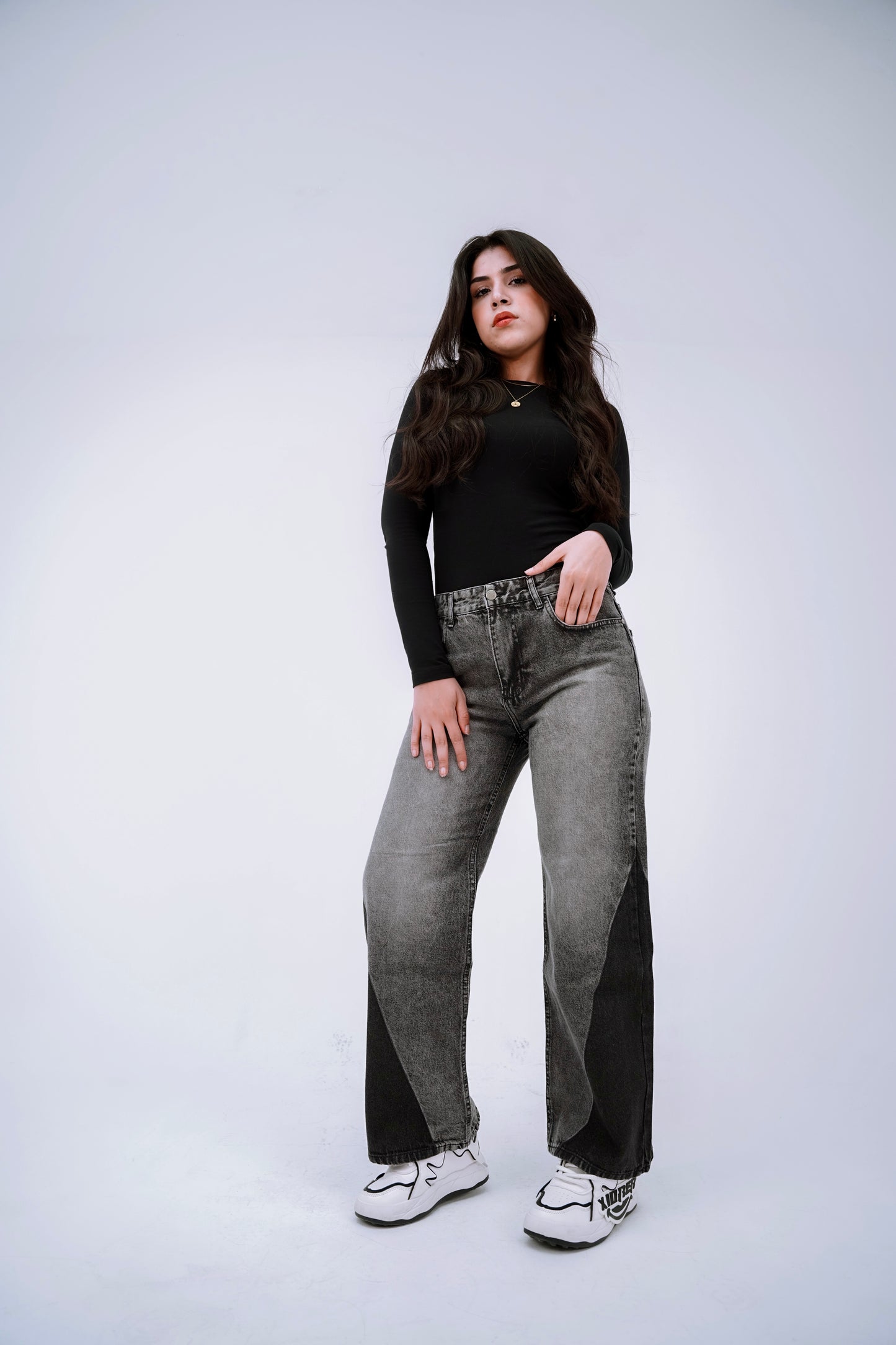 Two Shades OF Grey Wide Leg Jeans